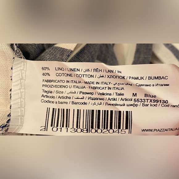 NWT Piazza Italia Woman’s Striped Tie-Front Pants Size Medium - Picture 6 of 7